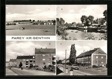 Parey /Genthin, Wohnheim, Plauer Kanal und Parchener Straße, Ansichtskarte 