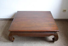 Opiumtisch Couchtisch Tisch 104  x 104 Holz Nussbaumton Orient-Stil 