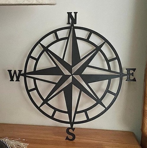 Wanddeko metall kompass - wanddeko,