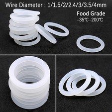 Silikon O Ring Schnurstärke 1/1.5/2/2.4mm - 4mm, Dichtungsringe Lebensmittelecht