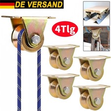 4x U-Nut Rollenrad Umlenkrolle Mit 2 Kugellager, Seilrolle Für Seile Stahlseil