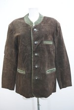 Der Wildschütz Lederjacke lange Trachtenjacke Janker Schweinsleder braun Gr.50