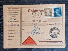 Beleg mit Nachnahme AG Mainz Erdal Schuhpflege von Berlin 1928 - Glindow