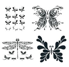 Schablone A4 Schmetterlinge, zum Auftragen von Farbe zb Textil Heike Schäfer