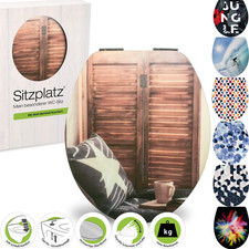 WC Sitz mit Absenkautomatik Duroplast & Holz Toliettendeckel Klodeckel Klobrille