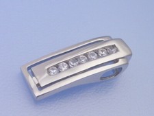 Echt 925 Sterling Silber Anhänger Gleiter mit Zirkonia Steinen rhodiniert rund