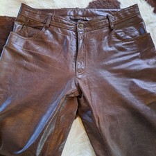 Alte Vintage Leder Jeans braun