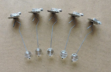 orig. alt 5x Christbaum Schmuck / Kerzenhalter Klammer mit Glaskugel als Gewicht