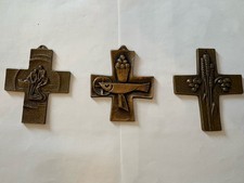 3 Antik Kreuze  aus Bronze mit