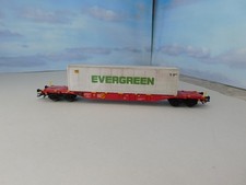 H0 TRIX aus 24509 SET Containertragwagen DB Container Evergreen gealtert