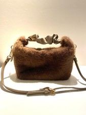 Bijou Brigitte Handtasche Schultertasche Fell Imitat Fake fur Braun _ NEU