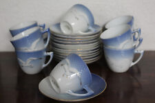 B&G MÖWE MIT GOLDRAND KAFFEETASSE & UNTERTELLER HANDGEMALT BING&GRÖNDAHL #11337