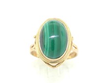 Malachit Ring 333 Gelbgold 8Kt