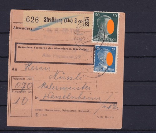 Deutsches reich paketkarte - deutsches,