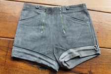 Kurze vintage Pfadi-Lederhose - ungetragen mit Lagerspuren D34/36