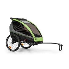 Fahrradanhänger Kinderwagen Jogger Buggy 2-Sitzer 40 kg Gurtsystem Jogging grün