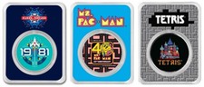 3x 1 Oz Silber Videospiel Pac Man 2021, Galaga 2021, Tetris 2021