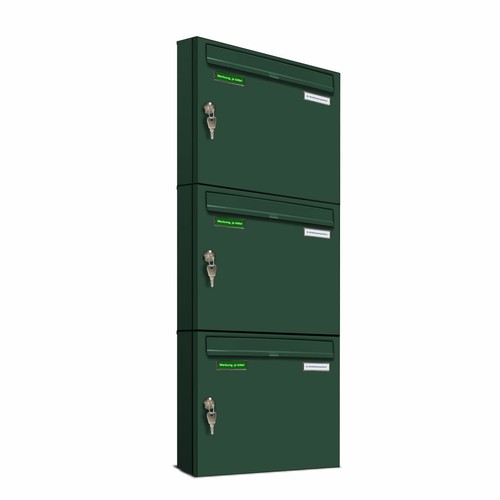 Basic 3er briefkasten ral 6005 - ral,
