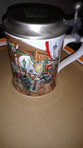 Bierkrug mit zinndeckel 150 - bierkrug,