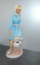 Cortendorf Figur 50er Jahre Frau mit Pudel 1287 RAR 50 cm