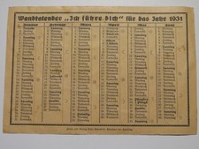 Kalender  1931 Wandkalender Verlag Gebr. Bramstedt - Elmshorn -Hamburg