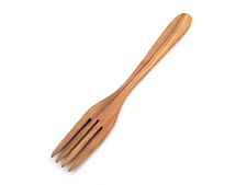 Serviergabel mit 4 Zacken 30 cm, Flach, Holzgabel, handgefertigt aus Olivenholz