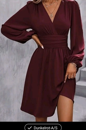Damenkleid dunkelrot s - dunkelrot,