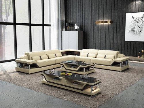 Ecksofa schwarz mit couchtisch - mit,