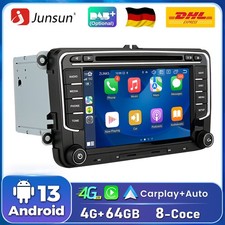 4+64G CD DVD Carplay Für VW Skoda Seat Autoradio Android 13 GPS Navi SWC BT-5.0