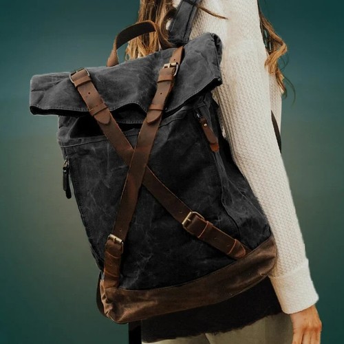 Canvas rucksack rolltop - canvas,