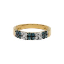 Diamant Ring in 585 Gelbgold - 14 Karat - Eternity / Memory - Blaue Brillanten
