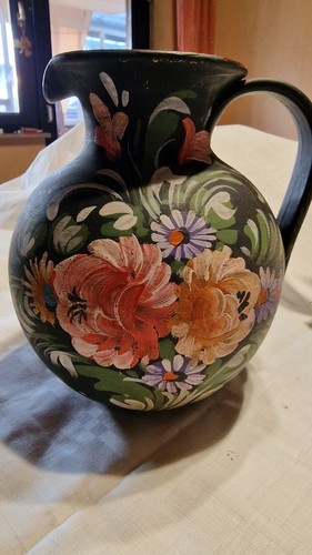 Steinkrug mit bauernmalerei - steinkrug,