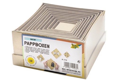 Folia pappboxen natur - eckig, 12