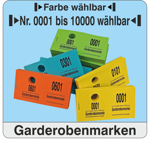 1000 garderobenmarken - 1000,