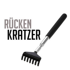 2x Rückenkratzer Teleskop Edelstahl ausziehbar Reichweite 68 cm Schwarz