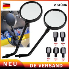 2 Stk. Universal Schwarz Rund Motorrad Spiegel Rückspiegel E-geprüft Paar M10 M8