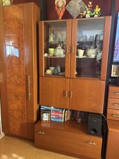 Wohnzimmerschrank Rotbraun/Schwarz