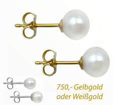 750 gold ohrstecker - ohrstecker, akoya