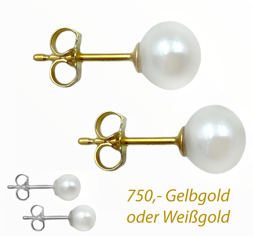 750 gold ohrstecker mit - 750,