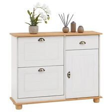 Schuhkipper Schuhschrank Flur Dielen Schrank Kiefer mit 2 Klappen Schuhkommode