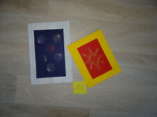 2 schöne Fadengrafik-Karten Unikate Handarbeit (2024)