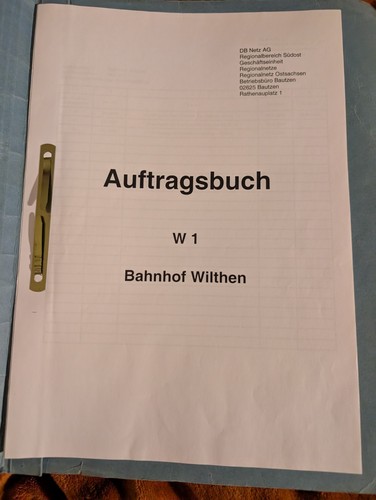 Auftragsbuch bahnhof wilthen - auftragsbuch,