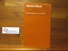 Goethes werke weimarer - goethes, ausgabe