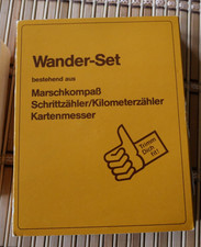 Retro Wander-Set Marschkompaß Schrittzähler und Kartenmesser