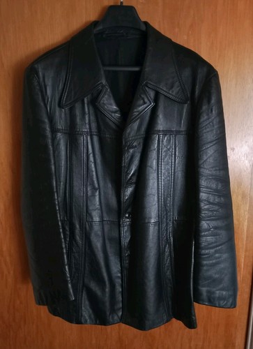 Lederjacke schwarz 60er - schwarz, 60er/70er