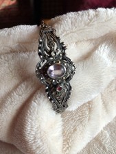 Vintage Silber Armreif mit Amethyst 