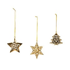 12 Metall Weihnachtsanhänger