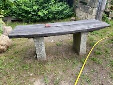 Gartentisch “Mittelalter” – Eichenholz/Sandstein - L/B/H 200 x 66 x 72 cm