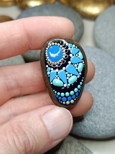 Mandala stein blau - stein,,