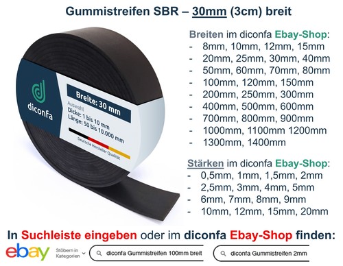 Gummistreifen gummimatte 30mm - gummistreifen,